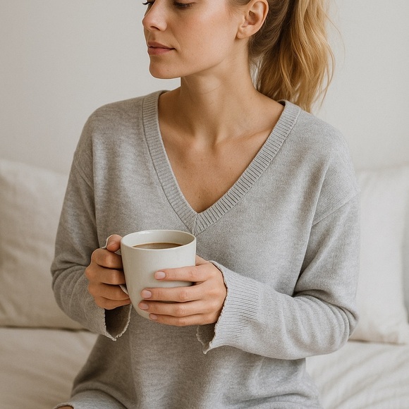 LNA Sweaters - LNA Light Gray Tencel Blend Sweater — Size XS